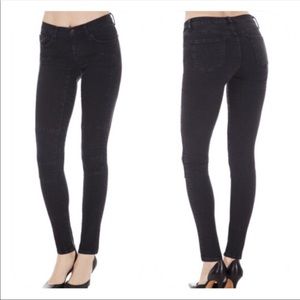 J Brand Roz Moto Skinny Jeans 24 Black